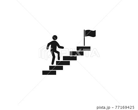 Stairs, stairwell, walks up icon. Vector illustration, flat design. 77169425