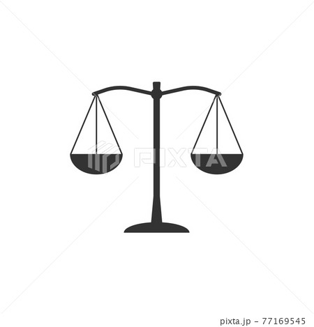 Balance scale icon. Vector illustration, flat design. 77169545