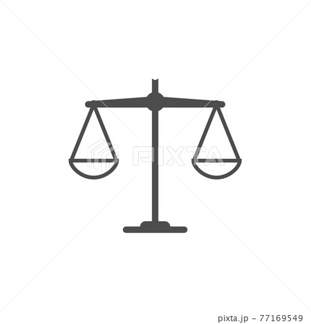 Balance scale icon. Vector illustration, flat design. 77169549