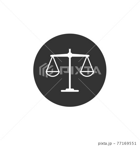 Balance scale icon. Vector illustration, flat design. 77169551
