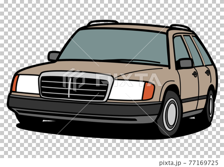 Nostalgic German wagon beige two-tone car illustration 77169725