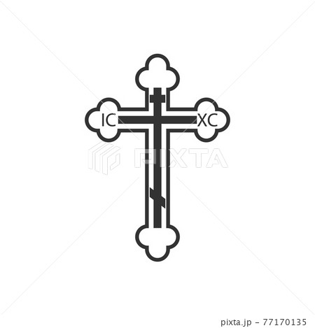 Orthodox cross icon. Flat design. Vector illustration. Orthodox cross icon. Flat design. Vector illustration. 77170135