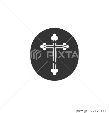Orthodox, religion, christian cross icon. Vector illustration, flat design 77170143