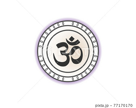 Aum om symbol. Vector illustration, flat design. 77170170