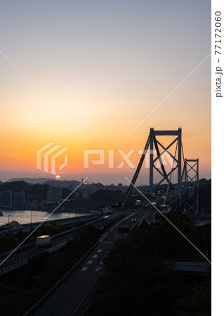 和布刈第二展望台から関門橋を望む - 夕景 77172060