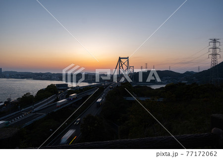 和布刈第二展望台から関門橋を望む - 夕景 和布刈第二展望台から関門橋を望む - 夕景 77172062