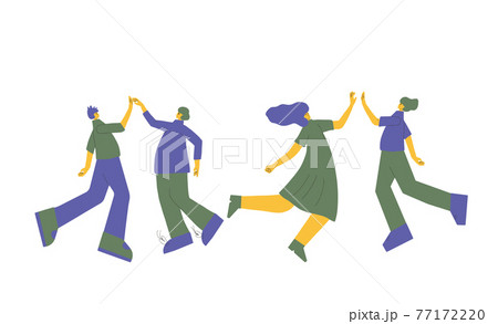 Dancing people isolated on white background.. Pair of dancers. 77172220