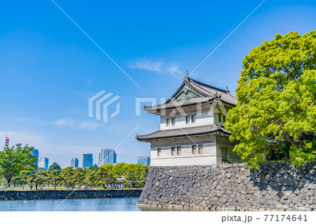 東京の都市風景 皇居外苑 江戸城 桜田巽櫓 東京の都市風景 皇居外苑 江戸城 桜田巽櫓 77174641