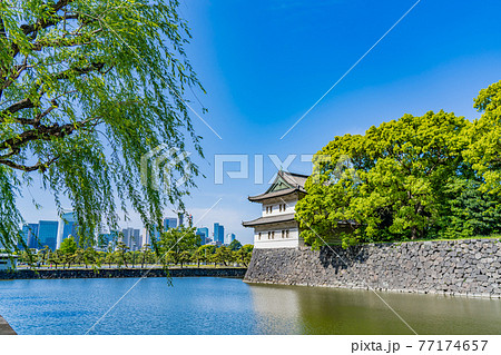 東京の都市風景 皇居外苑 江戸城 桜田巽櫓 東京の都市風景 皇居外苑 江戸城 桜田巽櫓 77174657
