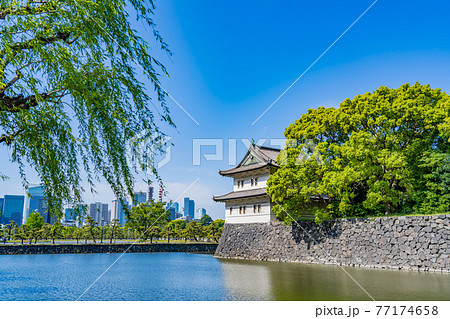 東京の都市風景 皇居外苑 江戸城 桜田巽櫓 77174658