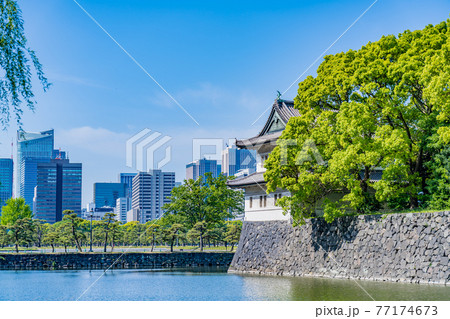 東京の都市風景 皇居外苑 江戸城 桜田巽櫓 東京の都市風景 皇居外苑 江戸城 桜田巽櫓 77174673