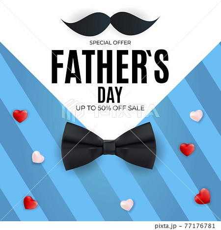 Father's Day Sale Background. Poster, flyer, greeting card, header for website. Vector Illustration 77176781
