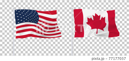 Canadian and American flags 77177037