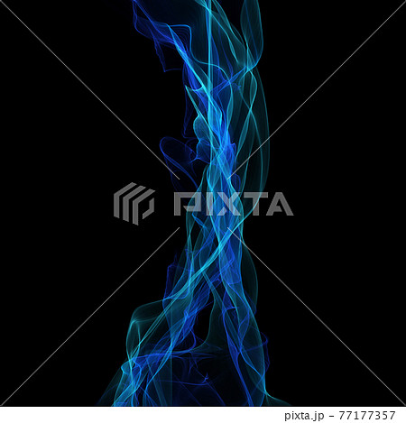 抽象的な流れる青のライン 77177357