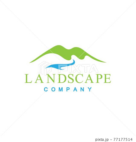 Simple Modern Mountain Landscape Logo Design Vector   Silhouette Simple Modern Mountain Landscape Logo Design Vector   Silhouette 77177514