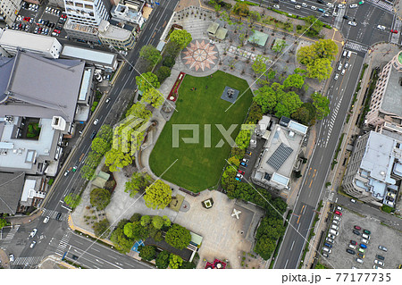 鹿児島市の中央公園の上空から 77177735