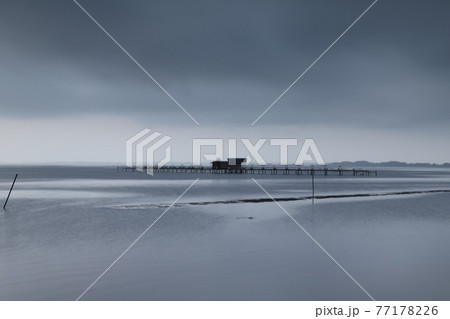 朝の霞ヶ浦湖面 77178226