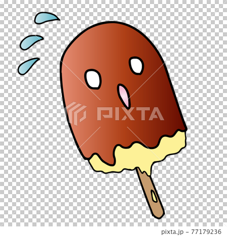 溶けたアイスバーのキャラクターのイラストのイラスト素材
