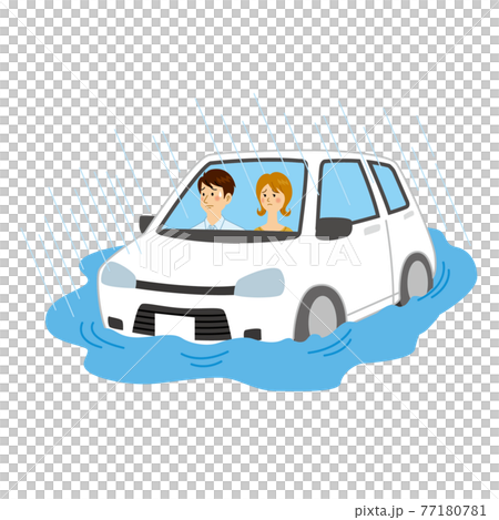 Men and women in flooded cars 77180781