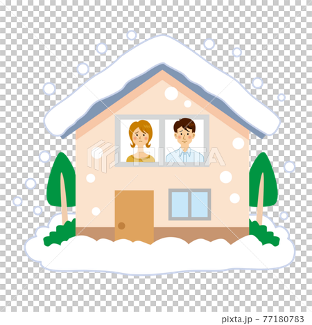 Men and women who cannot leave the house due to heavy snow Men and women who cannot leave the house due to heavy snow 77180783