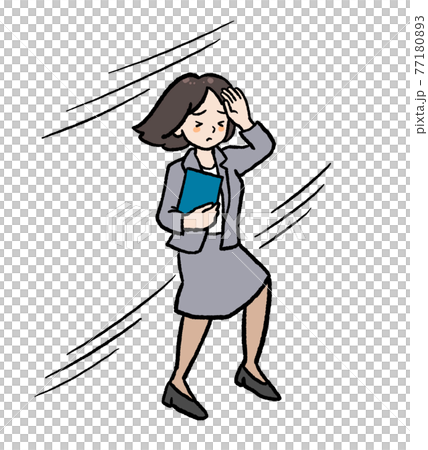 被一陣風吹走的辦公室女士的插圖 77180893
