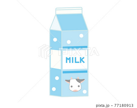 牛乳パックに入っている牛乳のイラストのイラスト素材