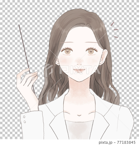 Female doctor explaining while holding a pointer 77183845