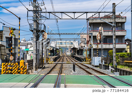 埼玉秩父の都市風景 秩父鉄道 御花畑駅周辺の風景の写真素材