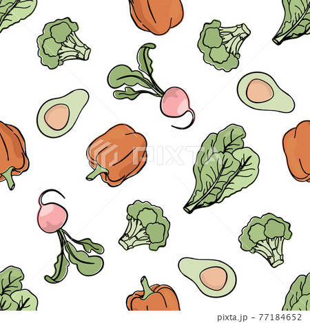 PEPPER BACKDROP Vegetarian Proper Nutrition Natural Food Paleo Diet Menu  Seamless Pattern Vector Illustration For Print 77184652