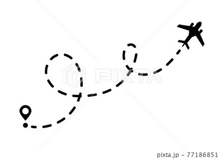 Airplane and its trail on a white background. Vector illustration Airplane and its trail on a white background. Vector illustration 77186851