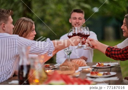 french dinner party on summer french dinner party on summer 77187016