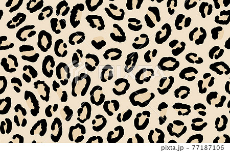 Abstract modern leopard seamless pattern. Animals trendy background. Beige and black decorative vector stock illustration for print, card, postcard, fabric, textile. Modern ornament of stylized skin Abstract modern leopard seamless pattern. Animals trendy background. Beige and black decorative vector stock illustration for print, card, postcard, fabric, textile. Modern ornament of stylized skin 77187106