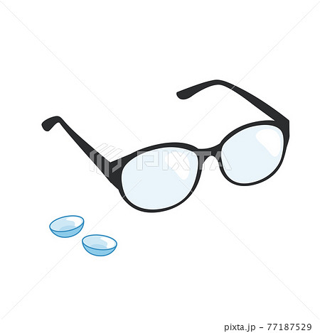 メガネとコンタクトレンズのイラストのイラスト素材