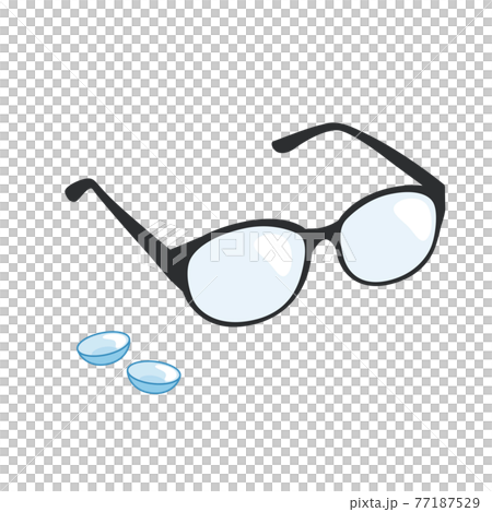 メガネとコンタクトレンズのイラスト メガネとコンタクトレンズのイラスト 77187529