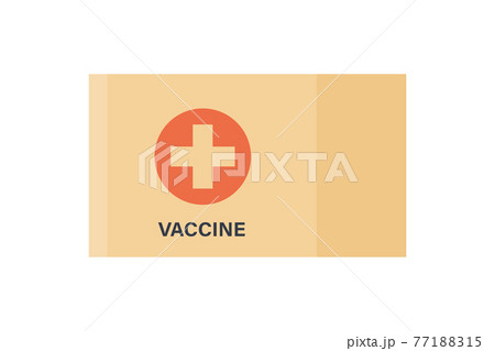 Box of coronavirus vaccine. Delivery of the vaccine to the hospital. Anti virus campaign. Isolated vector illustration on flat style in white background 77188315