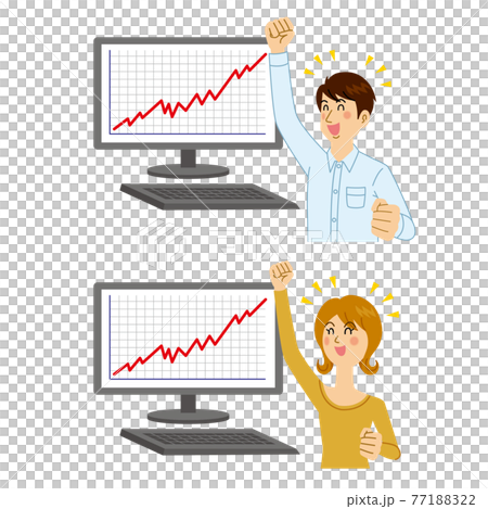 株価が上がる男女 株価が上がる男女 77188322