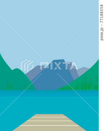 夏風景　ブライエス湖　lago　di　braies　 77188358