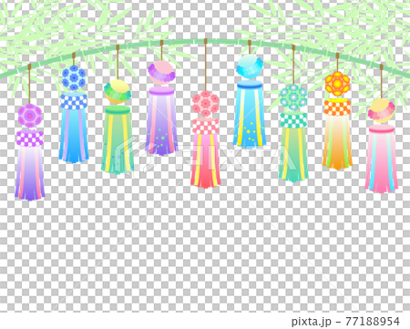 Illustration of Tanabata Bamboo Decorations 77188954