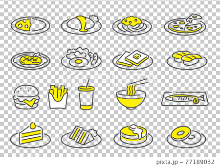 ベクターイラスト素材:料理、メニュー、セット ベクターイラスト素材:料理、メニュー、セット 77189032