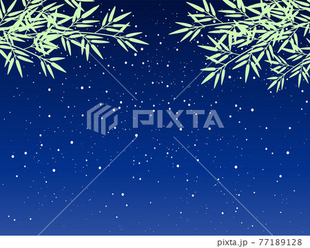七夕祭りの夜空のイラストのイラスト素材