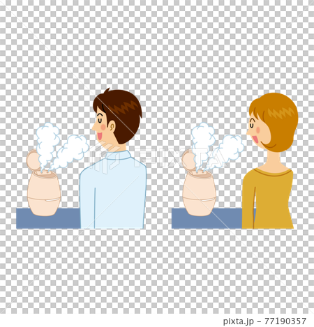 スチーマーを使う男女 77190357