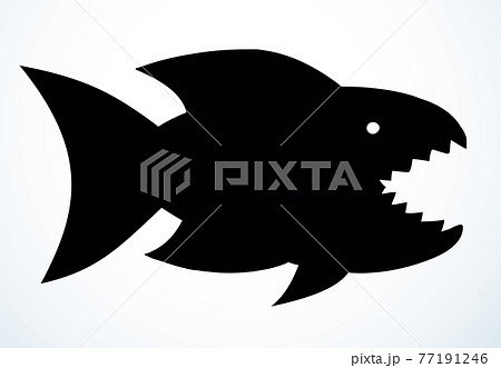Piranha fish. Vector drawing icon Piranha fish. Vector drawing icon 77191246