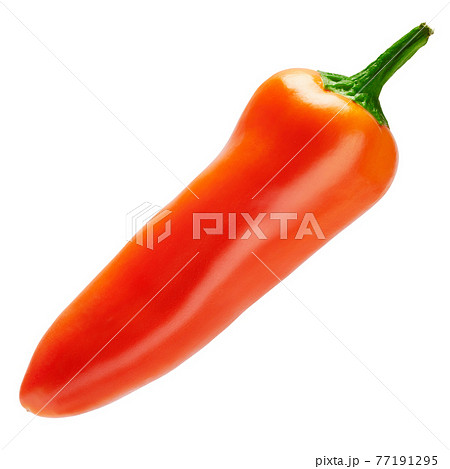 Chili or sweet pepper isolated on white background Chili or sweet pepper isolated on white background 77191295