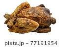A genuine roast chicken on a white background. Perfect shot for healthy diets, cooking and breeding. 77191954