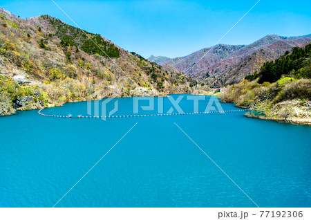 群馬県 四万ブルーの奥四万湖 77192306