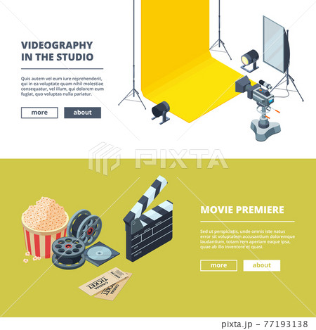 Video and photo production. template of horizontal banners 77193138