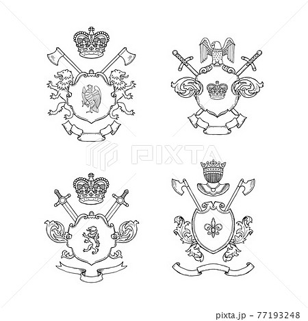 hand drawn heraldics illustration 77193248