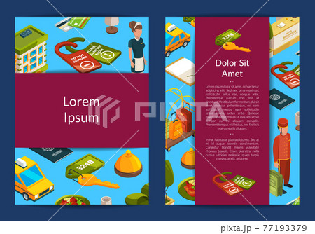isometric hotel icons card isometric hotel icons card 77193379