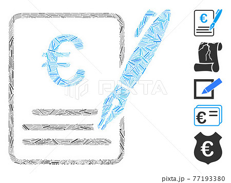 Hatch Collage Euro Contract Signature Vector Icon Hatch Collage Euro Contract Signature Vector Icon 77193380