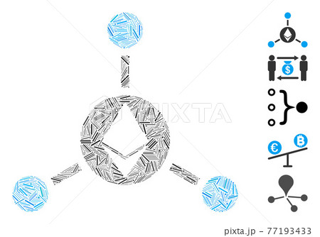 Hatch Mosaic Ethereum Connections Vector Icon 77193433
